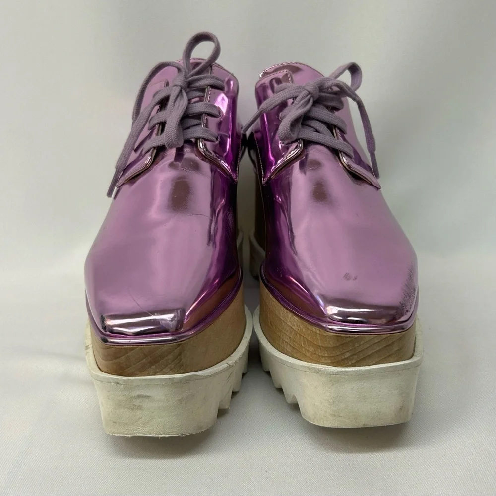 Stella McCartney Elyse Metallic Pink Platform Size 8 / 38 - Picture 13 of 15